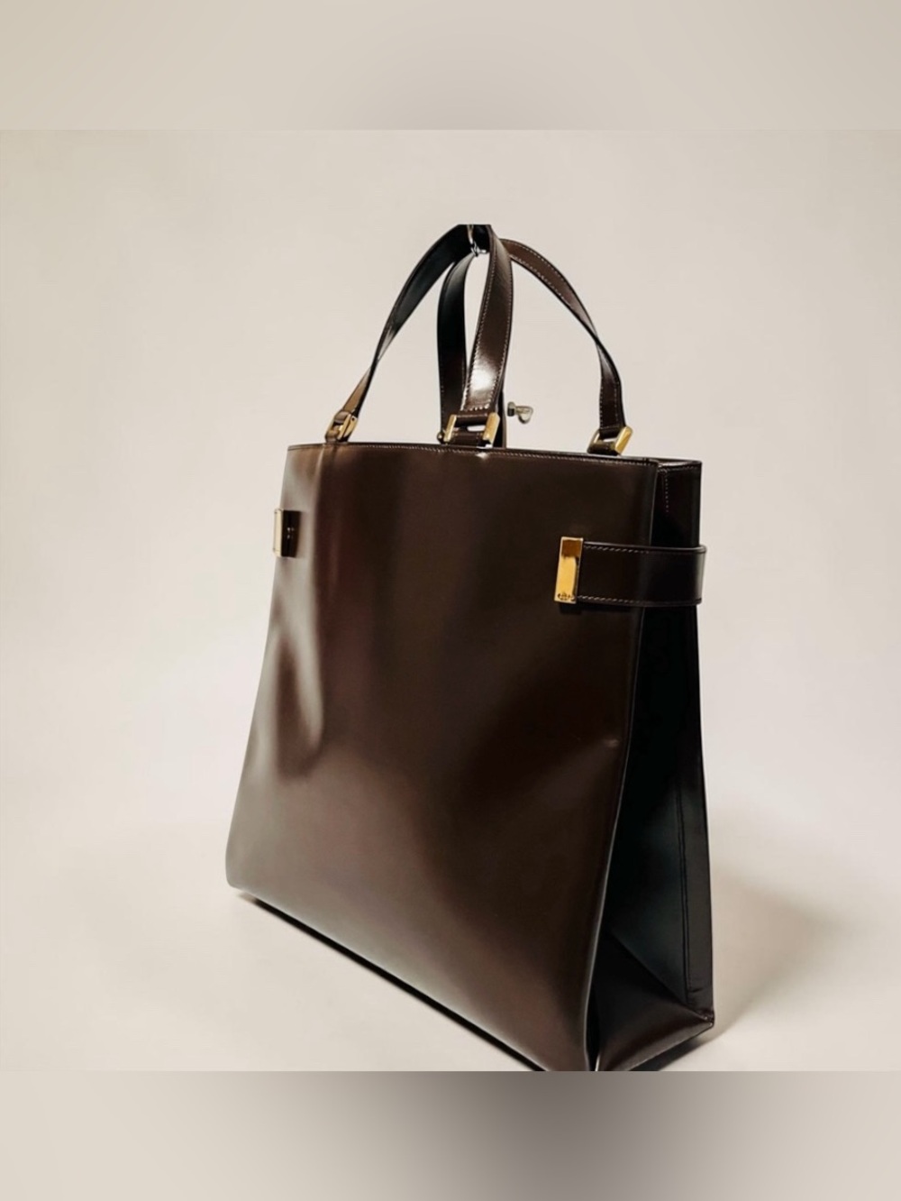 Gucci Tom Ford Leather Chocolate Brown Tote Shoulder Bag - Picture 6 of 15